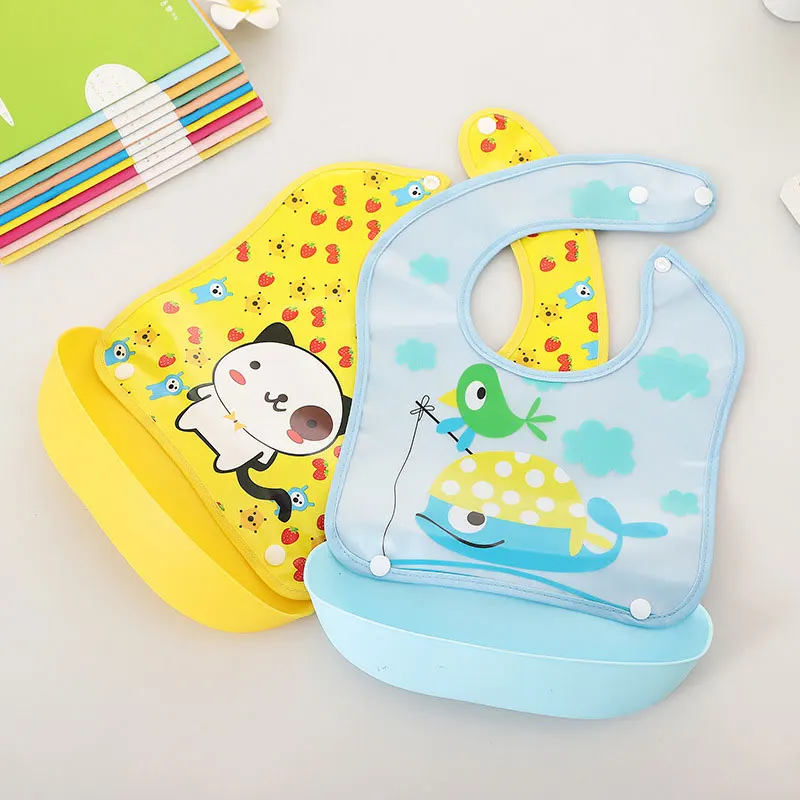 EVA Plastic Baby Bibs Lovely Cute Cartoon Pattern Toddler Infant Feeding Waterproof Saliva Apron Towels | Детская одежда и обувь
