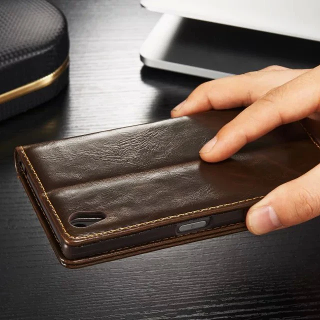 For Sony Z5 Case Luxury Magnetic Auto Flip Original Mobile Phone Cases Xperia Cover Genuine Leather Wallet Bag | Мобильные телефоны