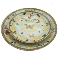 european butterfly bone china western dish plate beautiful ceramic tableware hotel decorative plate for dessertsteaksnack