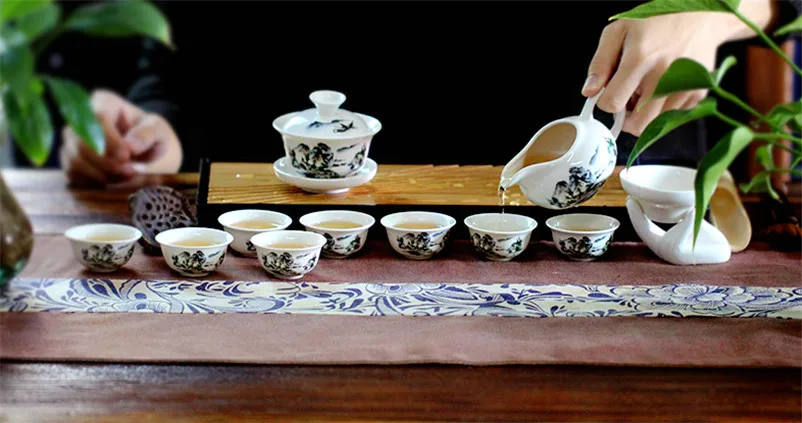 Чайный набор Gong fu cha керамическая чашка для Фунг фу ситечко заварочного чайника