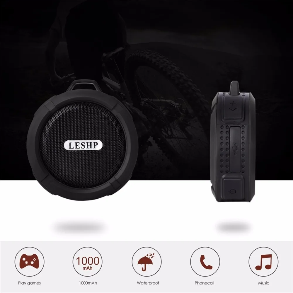 Беспроводной bluetooth-динамик LESHP с громкой связью и присоской водонепроницаемый