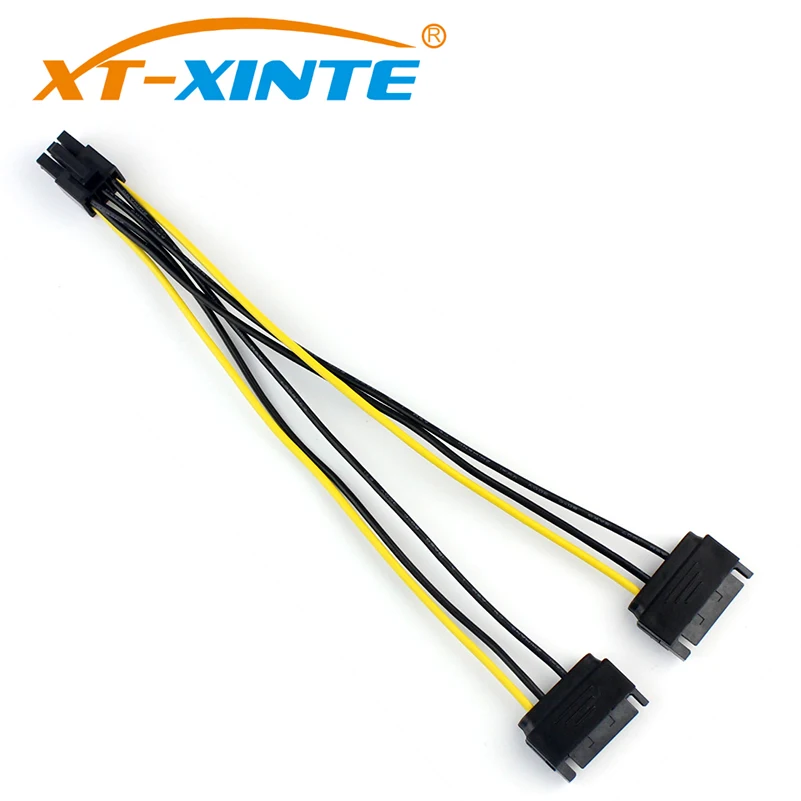 XT XINTE кабель питания двойной SATA 15pin штекер к 6pin разъем PCI Express карта