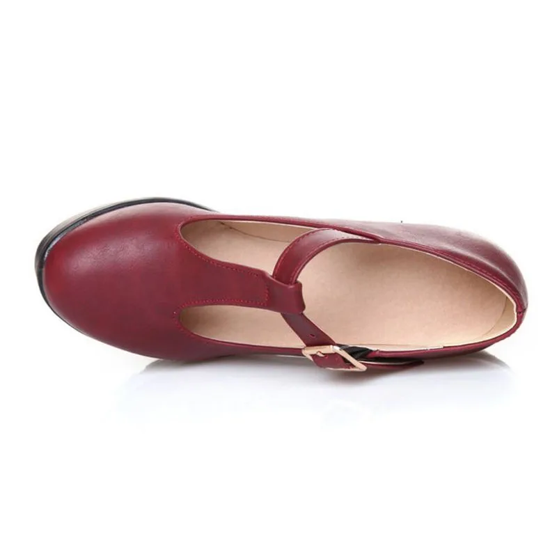 Женские туфли CoolCept с пряжкой пикантные однотонные туфли-лодочки на толстом