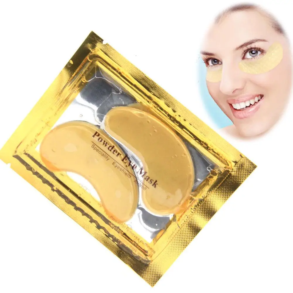 1 пара коллагеновые маски для кожи вокруг глаз с золотыми кристаллами|Патчи| |