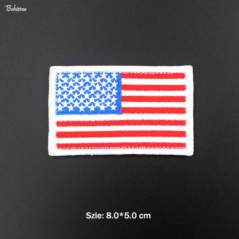 1 pcs 3D крюк петля Флаг США патчи военные значки вышитые Наклейки Аппликации для шляпы заплатки на рюкзак ткань украшения - Цвет: 1 pcs