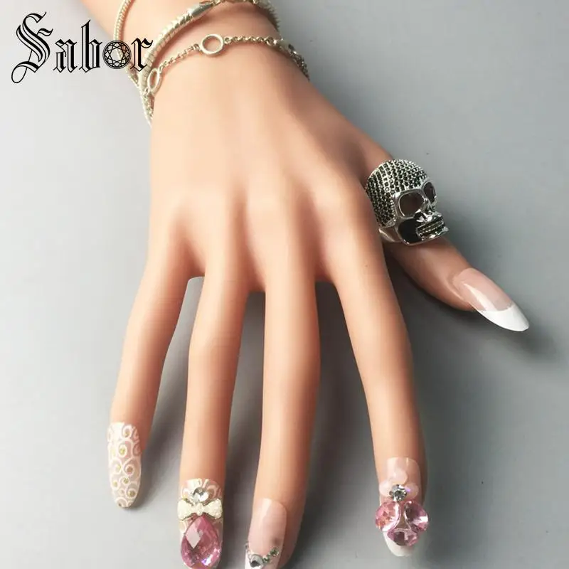 Кольцо с черным черепом женское серебряное ювелирное изделие Rebel Good для мужчин и