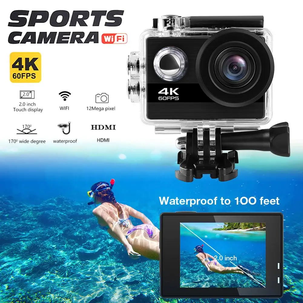 Оригинальная Экшн-камера eken H9R/H9 Ultra HD 4K WiFi с дистанционным управлением Спортивная