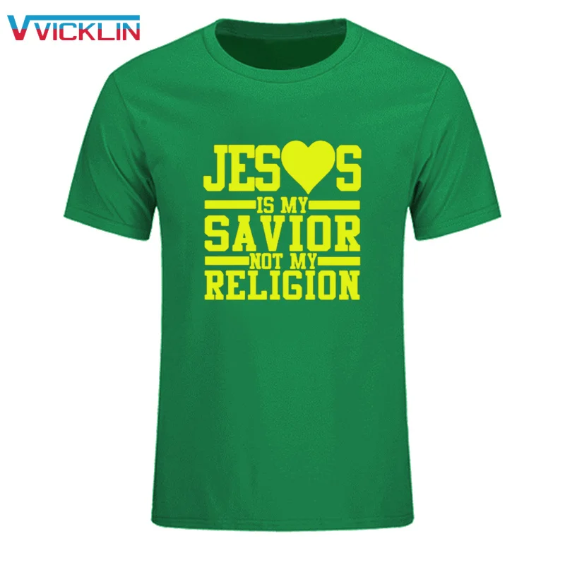 

Fashion Style Men's T-Shirt " Is My Savior Not My Religion " Printed T Shirt cotton Short Sleeves Loose Plus Size