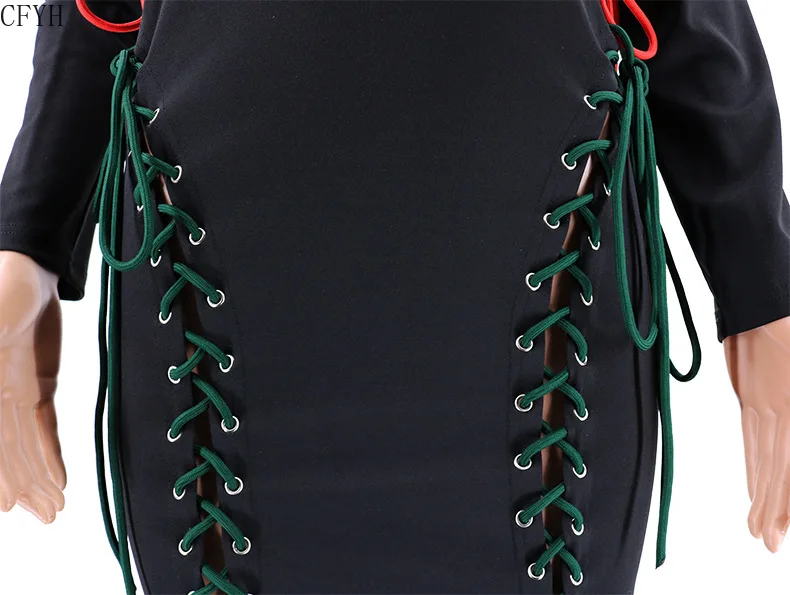 

Sexy Style Women Dress Solid O-Neck Full Sleeve Criss Cross Sheath Trumpet Maxi Dress