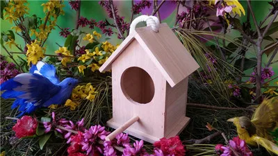 

Уличное деревянное гнездо, коробка для разведения, домик для птиц, воробей, гнездо, садовое украшение, садовый маленький деревянный ящик для...