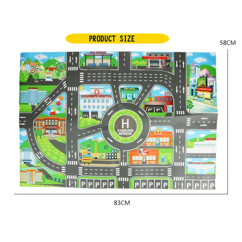 Дети автомобилей и Карта игрушки город парковка план Map 83*58 см DIY модель