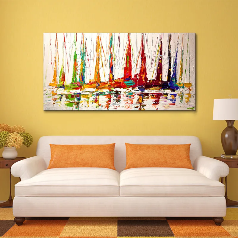 

Sailing photo wall of the sitting room of modern classic oil painting canvas abstraction hand-painted oil painting1