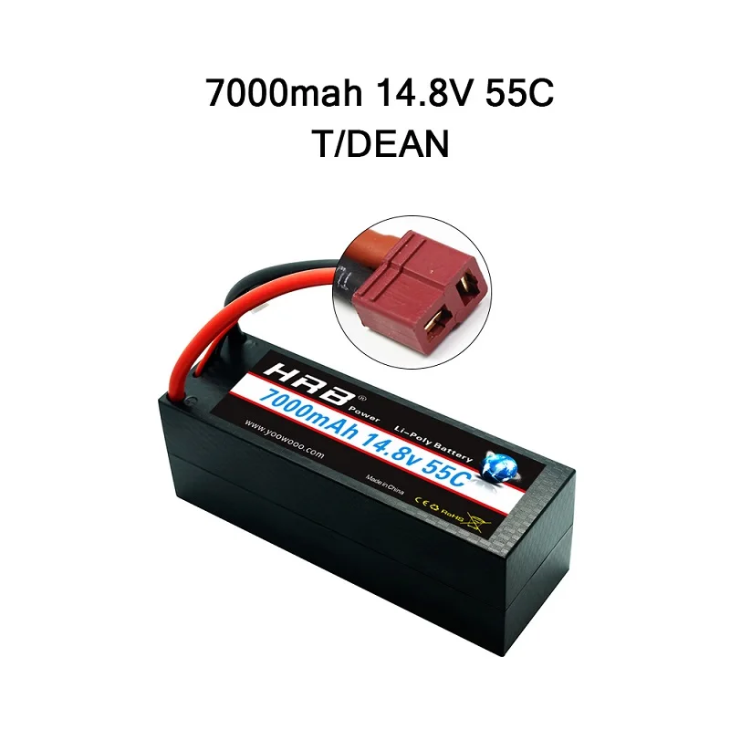 4S2P 7000mah T HRB Lipo 7,4 V 11,1 V 14,8 V 2S 3S 4S 2P Аккумулятор 7,4 V 7000mah 55C T DEAN XT60 MAX 110C Жесткий Чехол для RC 1/10 Scale Trx Stampede Car - Цвет: 4S2P 7000mah T