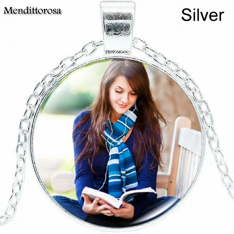 EJ глазурь девочка читать книги ювелирные изделия в стиле стимпанк Серебристые