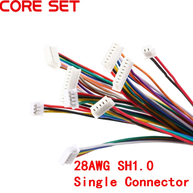 

5 шт. SH 1,0 клеммная вилка проводной кабельный разъем DIY SH1.0 JST 2/3/4/5/6/7/8/9/10-контактный электронный разъем для одиночного подключения 28AWG 10 см