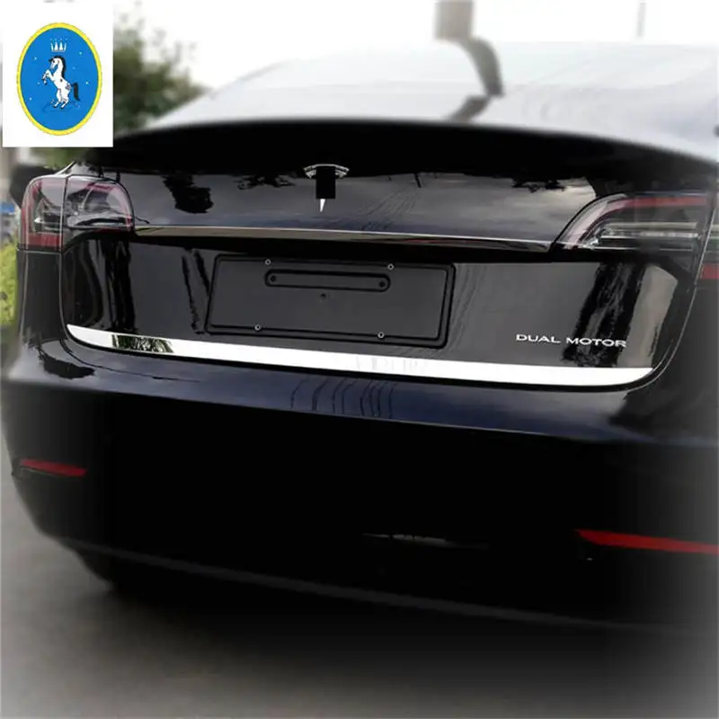 2 Piece Yimaautotrims авто аксессуар задняя Задняя Крышка багажника и верхняя задняя дверь Накладка для Tesla модель 3 - Цвет: 2 Piece