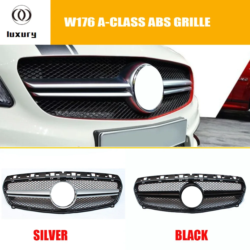 W176 AMG Стильный ABS Серебряный передний гриль решетка для Benz A180 A200 A260 A45 2013 2014 2015 (без