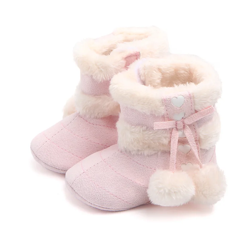 light pink Детская обувь унисекс для мальчиков и девочек; зимние теплые ботинки для новорожденных; классическая обувь для малышей; обувь для первых шагов; TS113 - Цвет: light pink