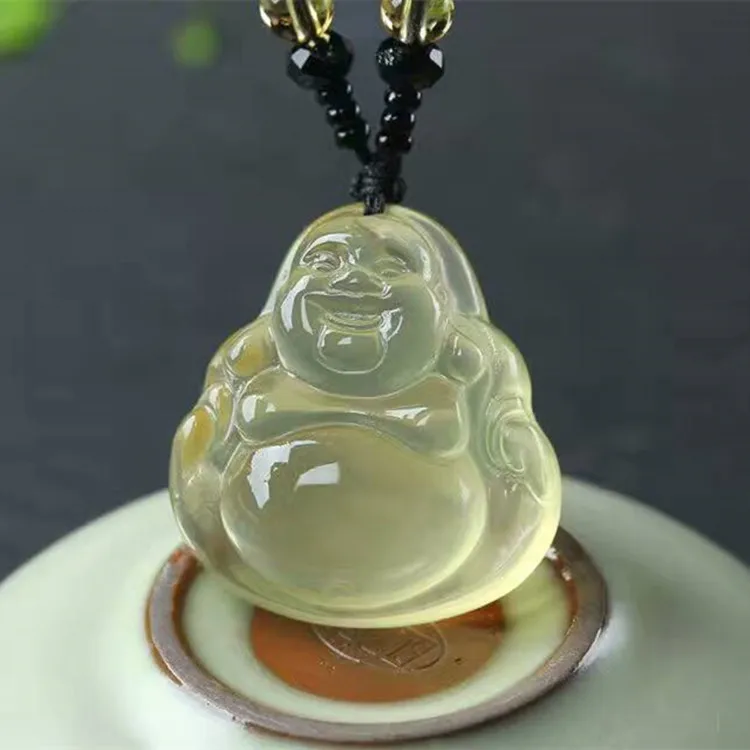 Opening The Light Natural Citrine Will Belly Maitreya Buddha Pendant Recruit Peach Blossom Wang Marriage Ornaments Gift | Украшения и