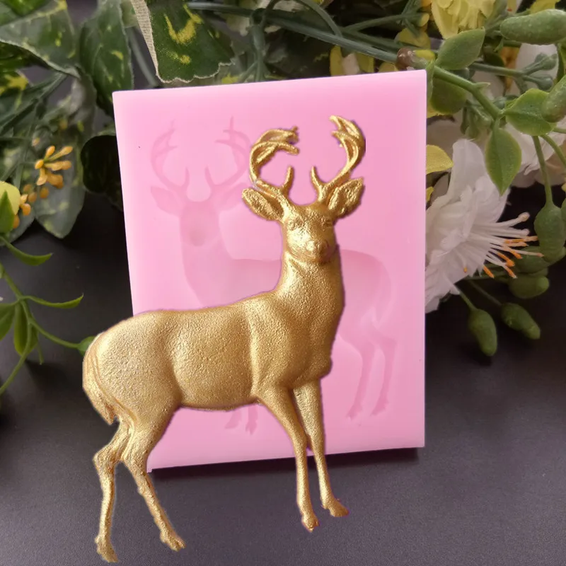 Силиконовая форма для печенья шоколада DIY Deer Рождественская форма для печенья шоколада форма для кухни пекарня, выпечка Инструменты для украшения приспособления для выпекания F610