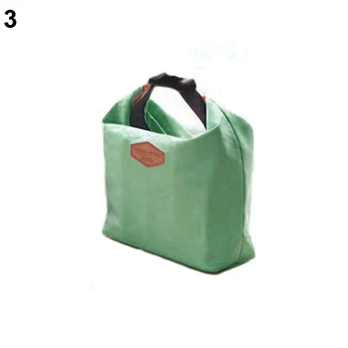 Однотонная женская сумка для еды водонепроницаемая сумка для еды bolsa almuerzo термальная сумка-холодильник Ланч-бокс горячий термос - Цвет: Зеленый