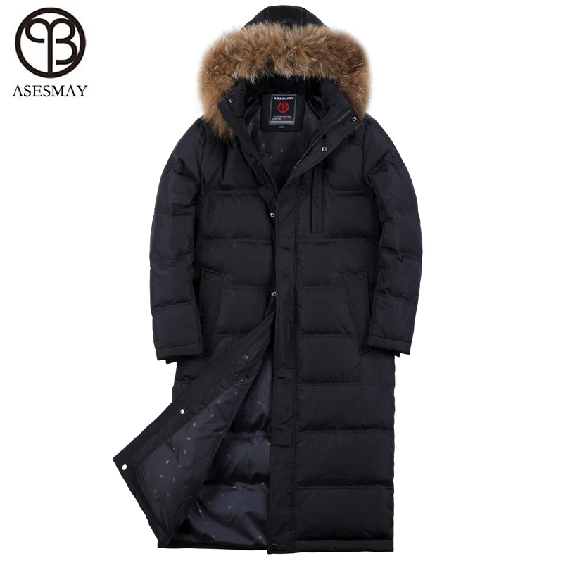 Asesmay зимняя куртка мужская брендовая одежда Высокое качество 90% белый утиный пух