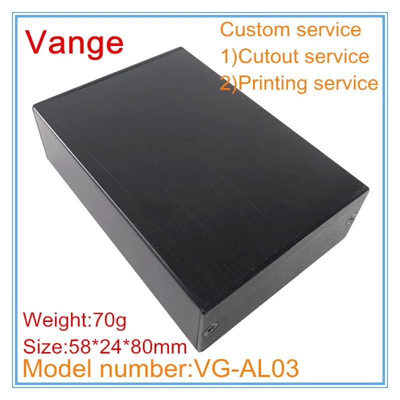 1pcs/lot injected mold metal boxes 58*24*80mm 6063-T5 aluminum instrument housing chassis black for amplifier | Обустройство дома