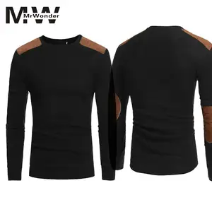 Мужской повседневный вязаный свитер с круглым вырезом, облегающие хлопковые вязаные топы, цветной свитер размера плюс, однотонный, тонкий, для осени, SAN0