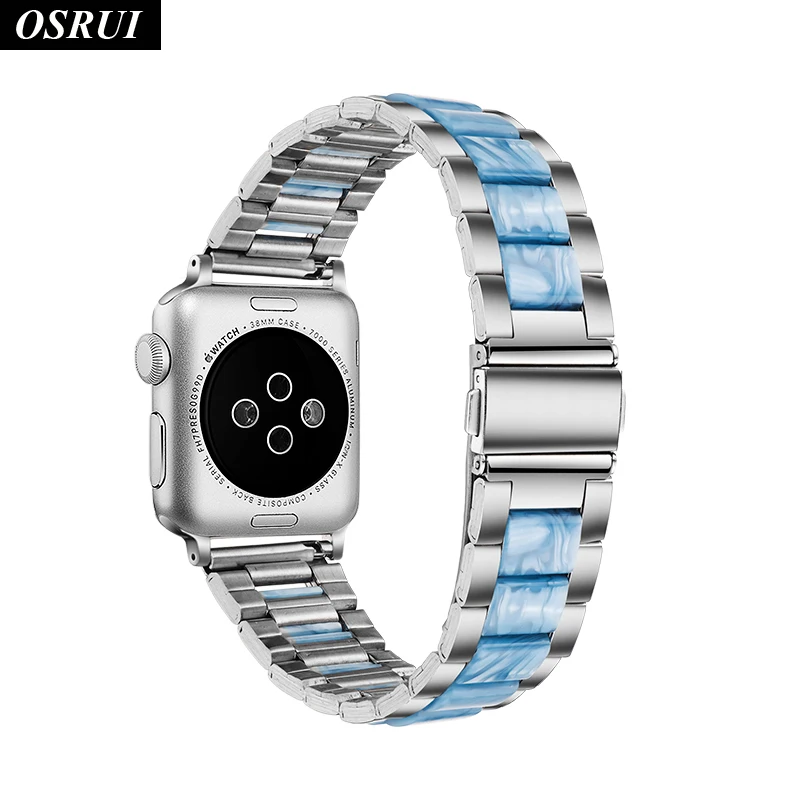 Ремешок для Apple watch браслет correa iwatch 42 мм 38 44 40 3 2 1 из нержавеющей стали наручные