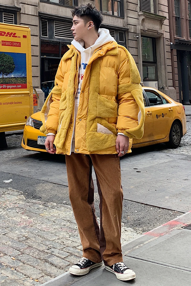 

M-XL!! Trend tooling autumn and winter plus cashmere set Korean version of loose handsome loose net red jacket.