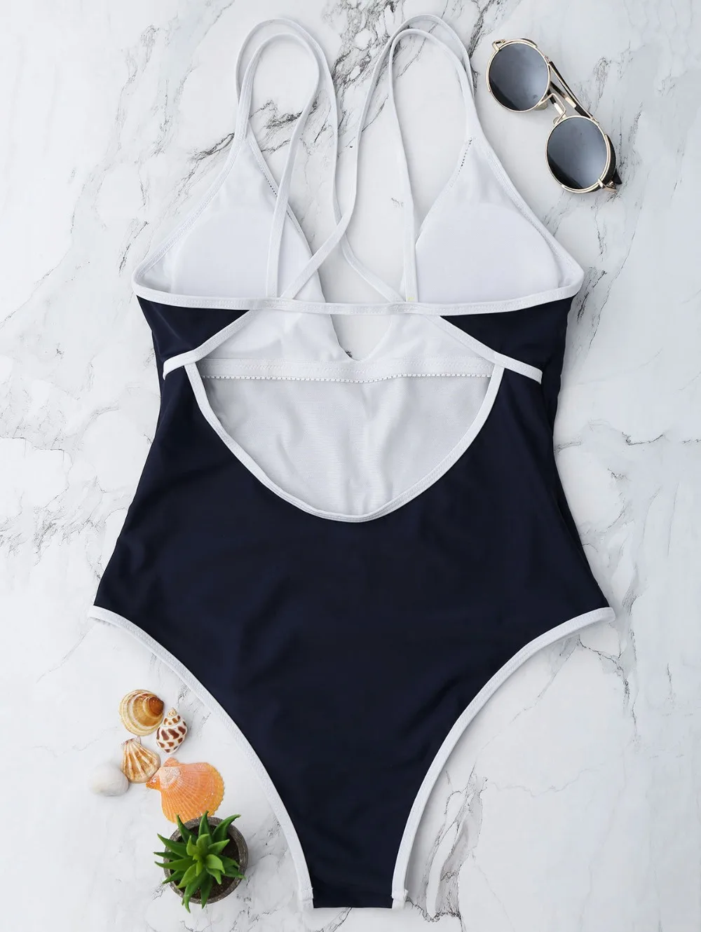 Новинка 2018 однотонный темно синий розовый белый купальный костюм с вырезами для