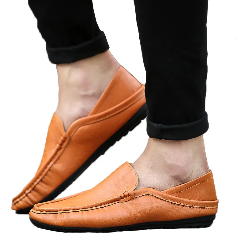 2019 г. Летняя мужская кожаная обувь новая модная Высококачественная без застежки