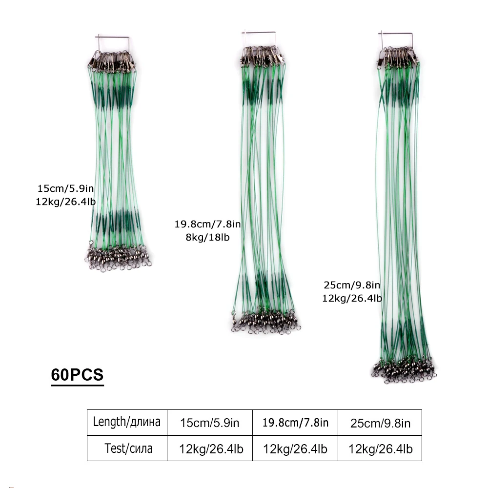 Штоф 60 шт./лот анти-укус твердая нержавеющая сталь следов проволочный вдеватель