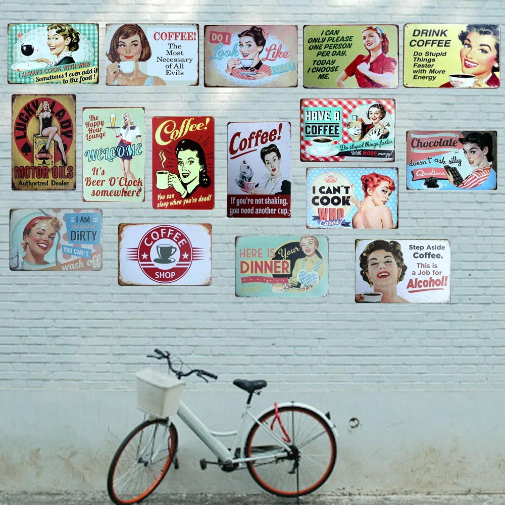 

[ Mike86 ] HAVE A COFFEE Metal Plaque Poster Vintage Bar Craft Decor Wall art Signs 20*30 CM Mix Items B-246