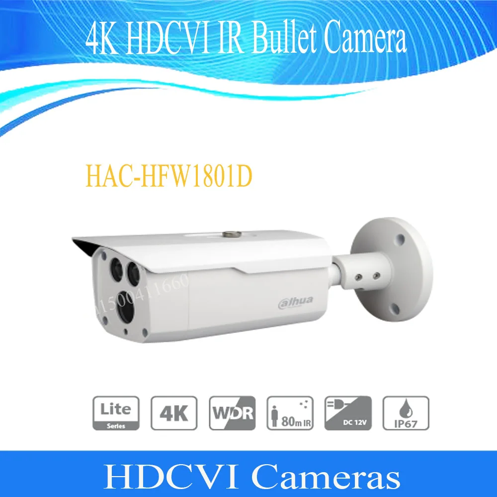 DAHUA Оригинальная английская камера безопасности 4K CCTV HDCVI IR Bullet IP67 DH HAC HFW1801D|Камеры