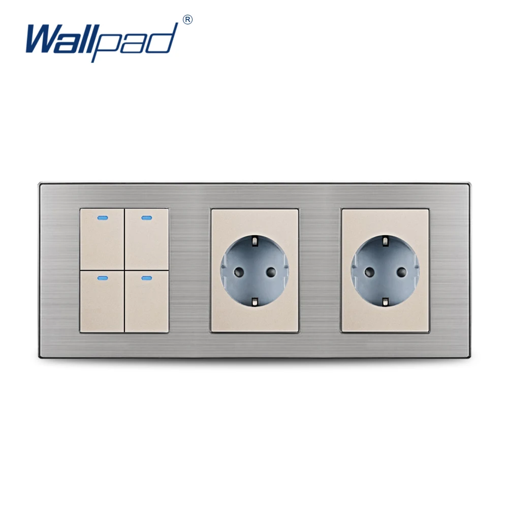 Wallpad горячая Распродажа 4-канальный 2-позиционный переключатель с 2 европейскими