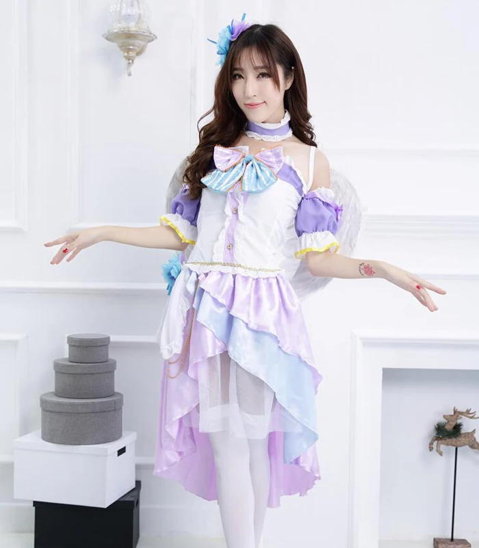 Lovelive Tojo Nozomi белый костюм для косплея ангелов на День святого Валентина полный