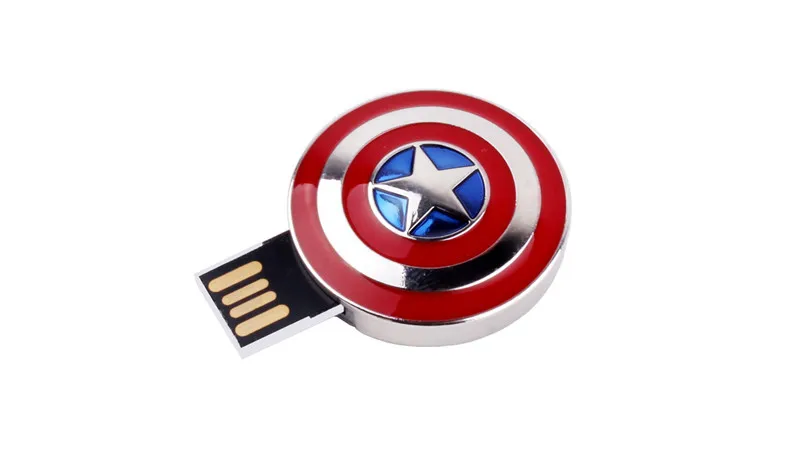 Металлический флеш-накопитель JASTER captain america Shield usb 2,0, 4 Гб, USB флеш-накопитель, 8 ГБ, 16 ГБ, 32 ГБ, 64 ГБ, 5 шт., цветная печать логотипа