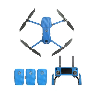 Синий Наклейка из углеродного волокна с защитой от царапин для DJI Mavic 2 PRO/ZOOM, пульт дистанционного управления, для тела, руки, кожи, наклейка, комплект, аксессуары для дрона - Цвет: Синий