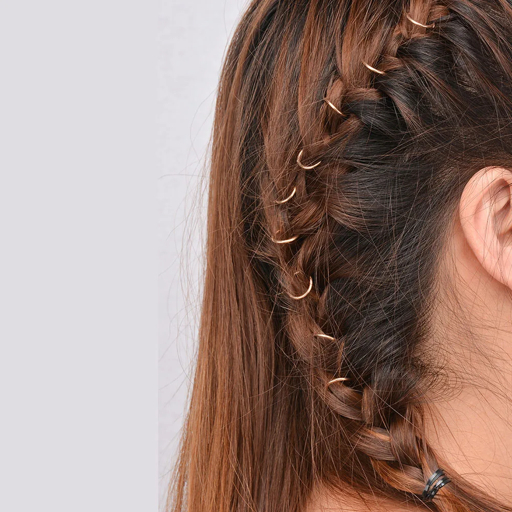 10 шт./компл. стильные косички для волос манжеты клипсы Круглый Круг заколки