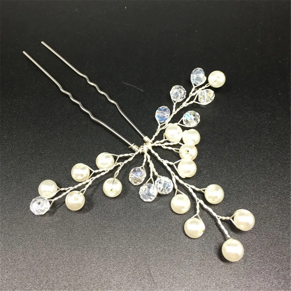 Свадебная шпилька с жемчугом Стразы для волос невесты головной убор ручной