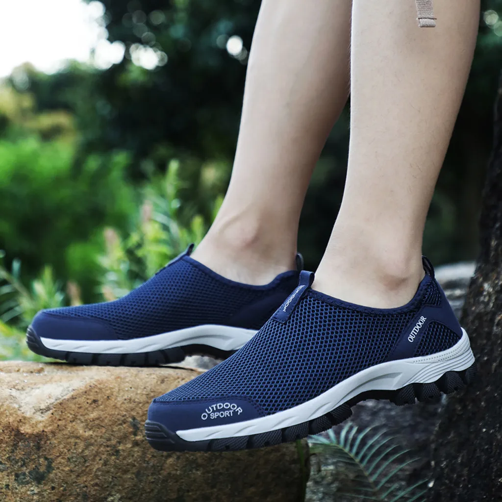 Spring autumn Shoes casual solid Hot Sale Men's Fashion Leisure Climbing shoes Men breathable mesh Running Sport Sneakers
