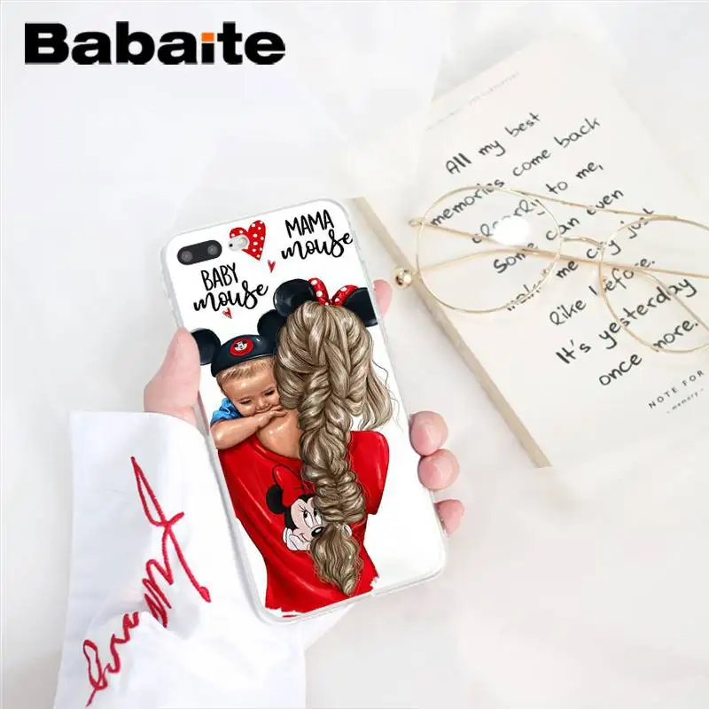 Babaite Модный черный чехол для телефона из ТПУ для мамы и дочки iPhone X XS MAX 6 6s 7 7plus 8 8Plus 5 5S SE XR 11 11pro 11promax - Цвет: A15