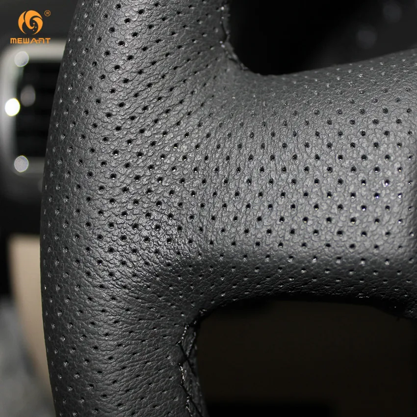 Чехол на руль автомобиля MEWANT из черной искусственной кожи для Volkswagen VW Passat B6