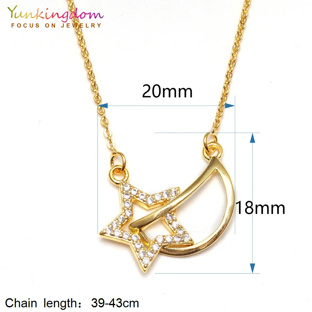 

Yunkingdom Pretty Star Cubic Zirconia Crystal Gold Color Necklaces for Women Girls Birthday Gifts