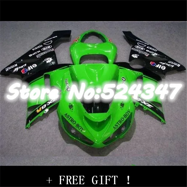 2005 2006 ZX6R green black Body Kit Fairing for Kawasaki Ninja zx-6r 05 06 ZX 6R ZX-636 Aftermarket Motorcycle-Nn | Автомобили и