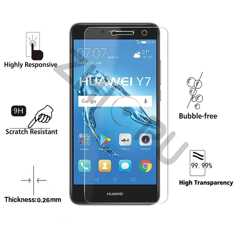10 шт./лот Премиум закаленное Стекло для huawei Y7 премьер Экран протектор Закаленное