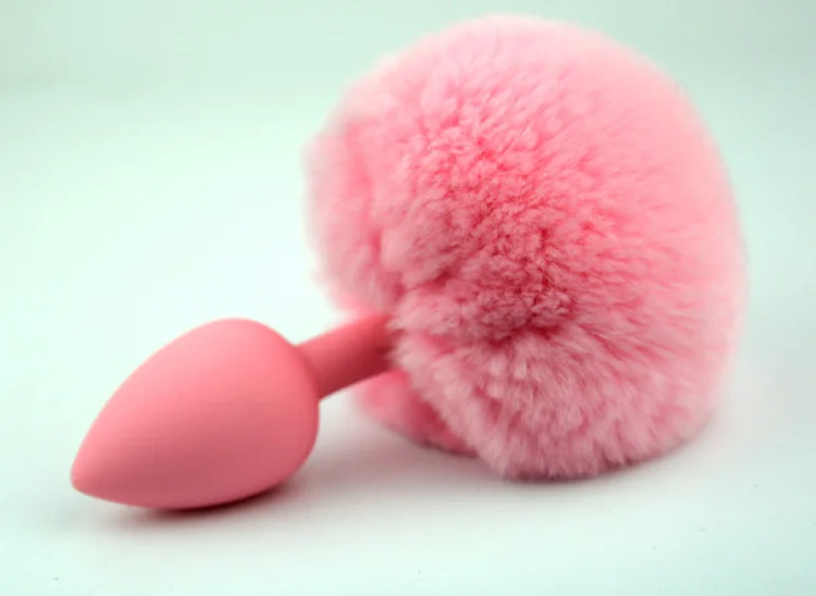 Мини лиса хвост Анальная пробка розовый Силиконовый маленький кролик buttplug