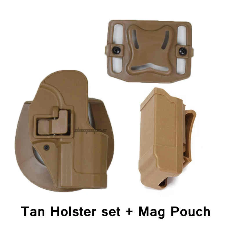 tan holster mag Военный страйкбол USP Holstser правая рука тактический пистолет поясной ремень кобура стрельба охотничий пистолет переноска H& K компактный чехол для USP - Цвет: tan holster mag