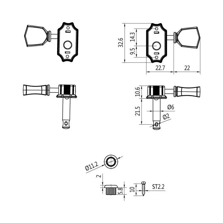 Электрическая гитара Vantage style колышек для гитары ключ настройки головки 3л/3R в